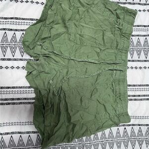 Green and Tan Casual Shorts